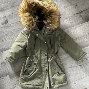 Warm Winter Coat Fur Lined & Fur Hood - 24 Months. Worn Once!